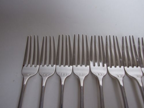 fig 1. A rare set of eight 18th Century silver dessert forks.