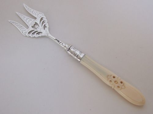 A Beautiful Pierced Silver Serving Afternoon Tea Fork.