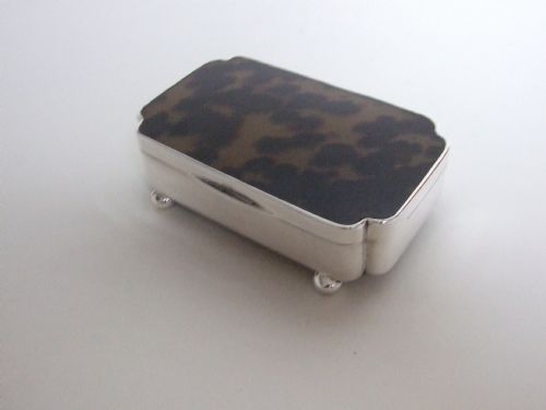 A Magnificent Silver and Tortoiseshell Jewel or Cufflink Box.