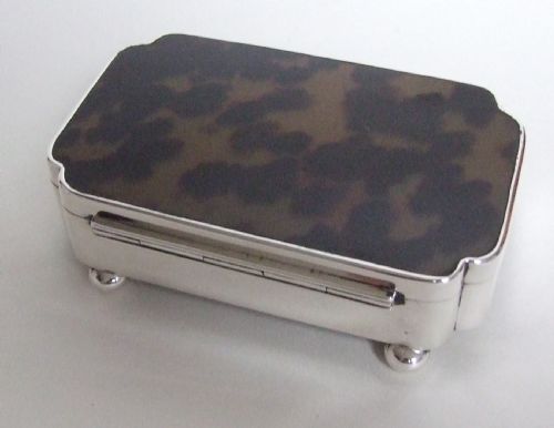 fig 1. A magnificent silver and tortoiseshell jewel or cufflink box.