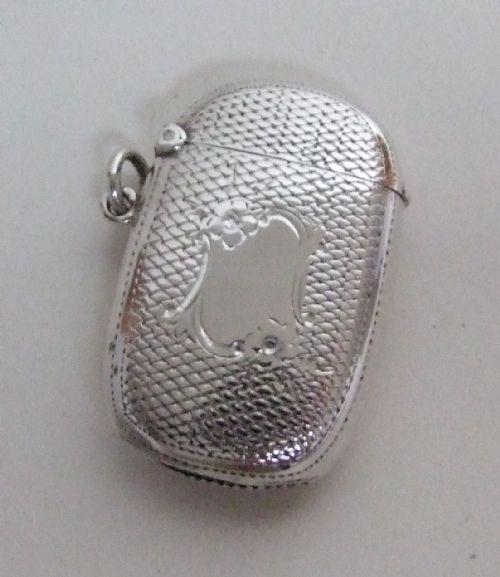 A Lovely Edwardian Silver Vesta of Cushion Form.
