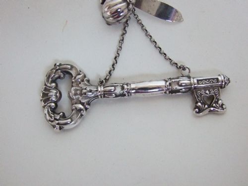 fig 1. A rare Dutch silver novelty needle case shaped as a key.