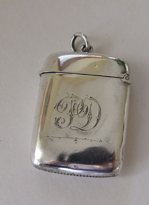 fig 1. A fabulous silver and enamel Edwardian vesta with harp and shamrocks.