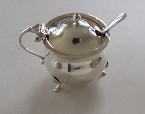 A Charming George V Silver Mustard Pot and Spoon.