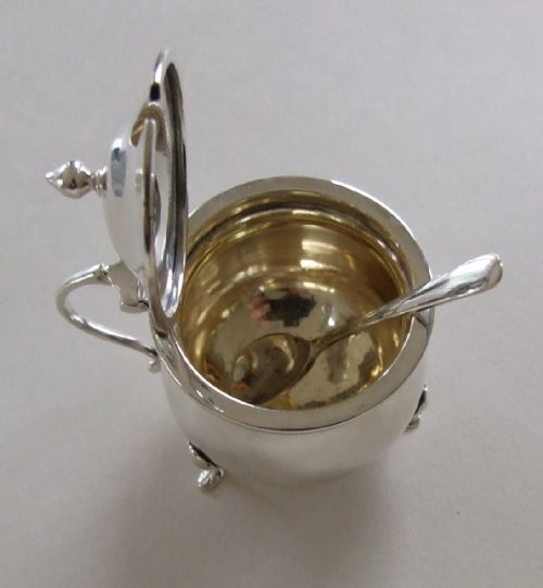 fig 1. A charming George V silver mustard pot and spoon.