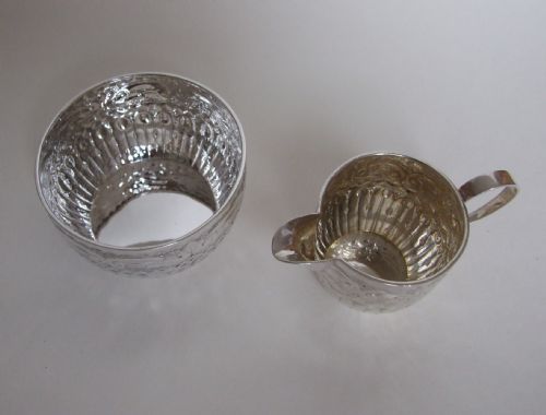 fig 1. A charming silver afternoon tea cream jug and bowl.