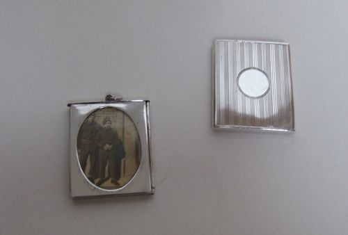 fig 1.  A poignant travelling silver sweetheart photo frame from the First World War.