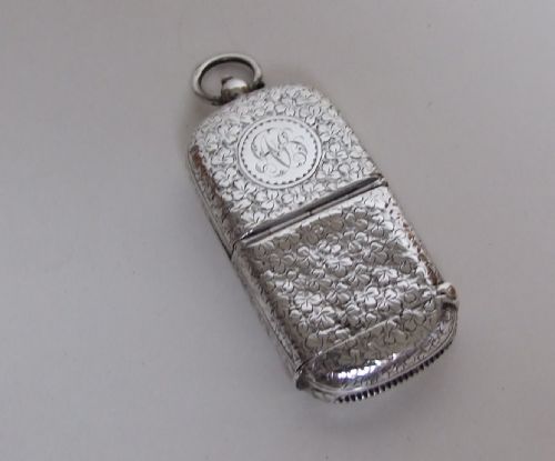 fig 1. A Victorian Chester silver sovereign/vesta combi.