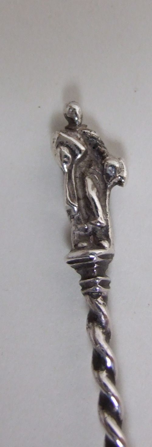 fig 1. A lovely Victorian silver Apostle condiment spoon.