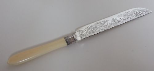 A Gorgeous Edwardian Silver Bladed Wedding Cake Knife.