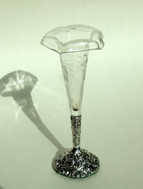fig 1. A charming Edwardian silver epergne trumpet vase.