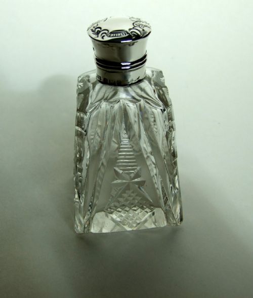 fig 1. An Edwardian silver mounted cologne bottle.