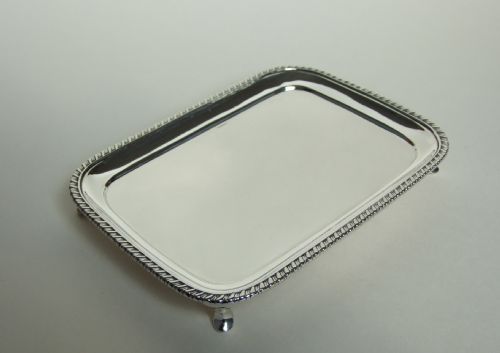 A Handsome Small Silver Card Tray/salver.