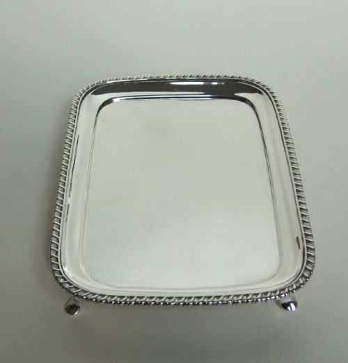 fig 1. A handsome small silver card tray/salver.