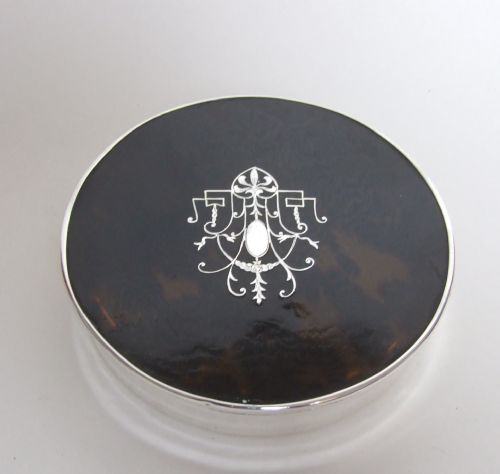 A Gorgeous George V Silver & Tortoiseshell Jewell Box.
