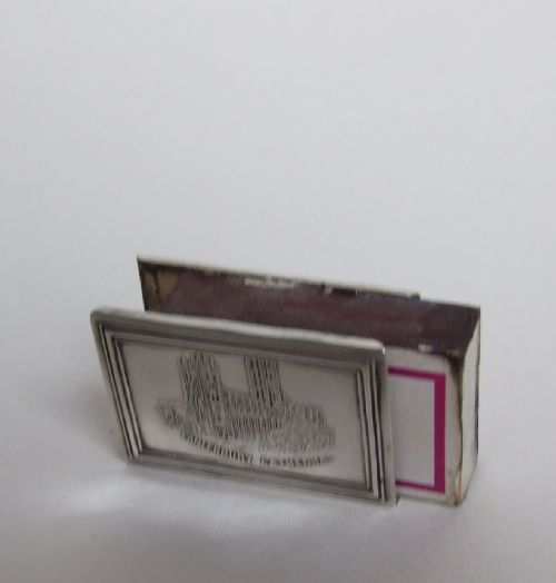 fig 1. A rare Edwardian silver match box case 'Canterbury Cathedral'.