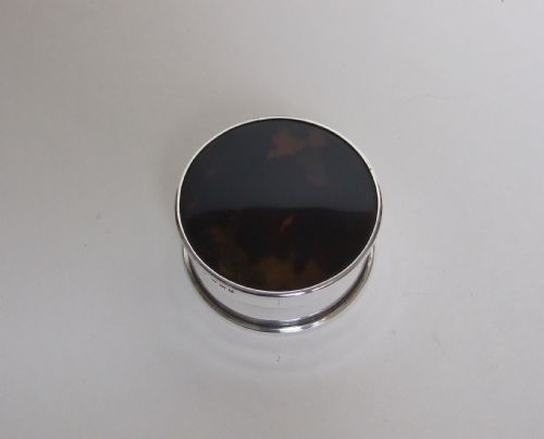 A Very Large Silver & Tortoiseshell Pillbox.