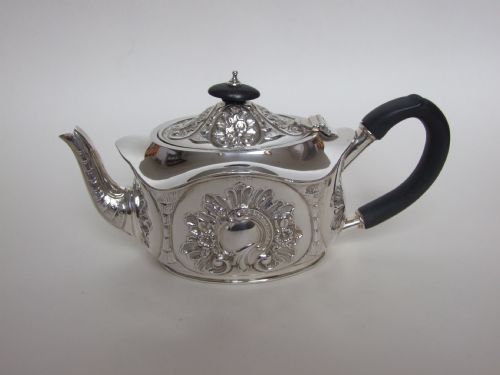 A Gorgeous Victorian Silver Breakfast Teapot.