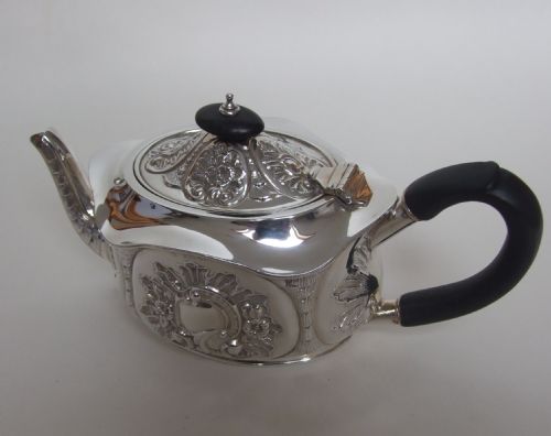 fig 1. A gorgeous Victorian silver breakfast teapot.
