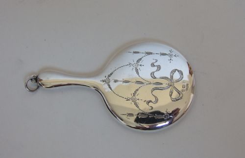 fig 1. A superb miniature chatelaine hand mirror.