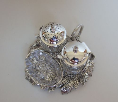 fig 2. A wonderful early Victorian naturalistic silver cruet.