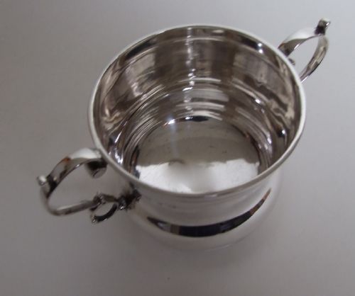 fig 1.  A good twin handled Victorian silver porringer.