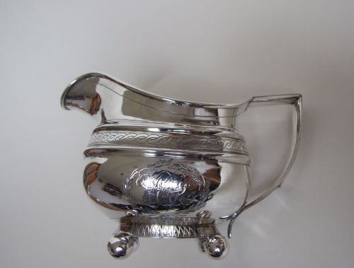 fig 1. A rare 18th Century Newcastle silver cream jug.