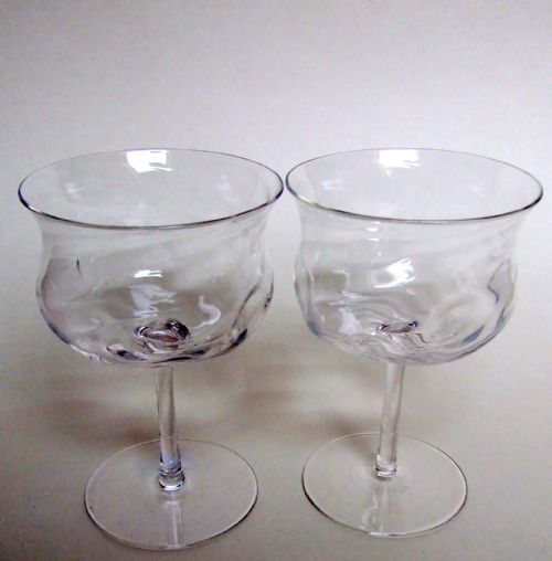 A Charming Pair of Edwardian Wrythen Champagne Bowls.