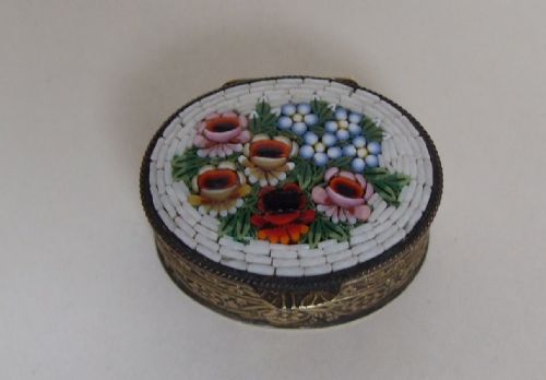 A Charming Italian Micro Mosaic Pillbox.