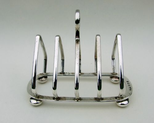 fig 1. A good Art Deco silver toastrack.