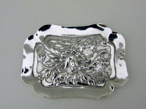 A Victorian Art Nouveau Silver Pin/trinket Dish.