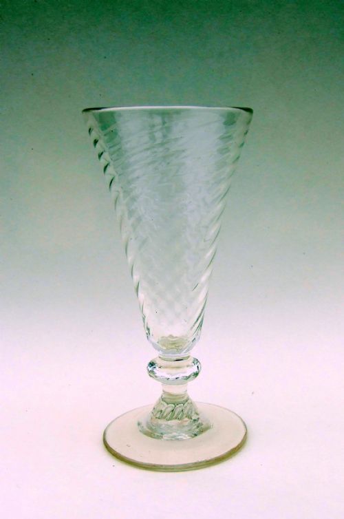 An 18th Century Wrythen Dwarf Ale Glass.
