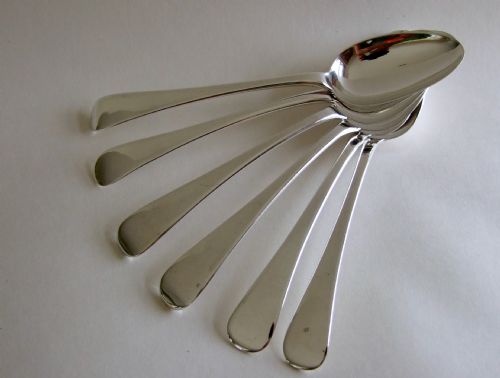 A Good Set of Six 19th Century Dessert Spoons.