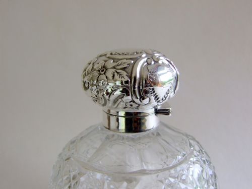 fig 1. A gorgeous silver mounted Edwardian cologne bottle.