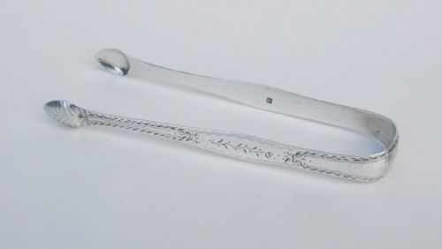 A Gorgeous Pair of 18th Century Silver Tongs.