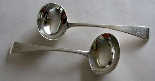 A  Pair of George Adams Victorian Silver Gravy/sauce Ladles.