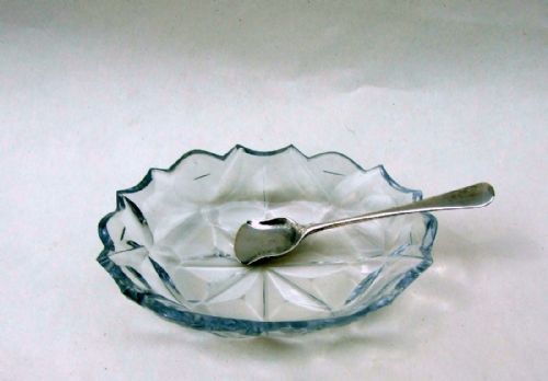 A Gorgeous 18th Century Condiment Dish and Silver Spoon.