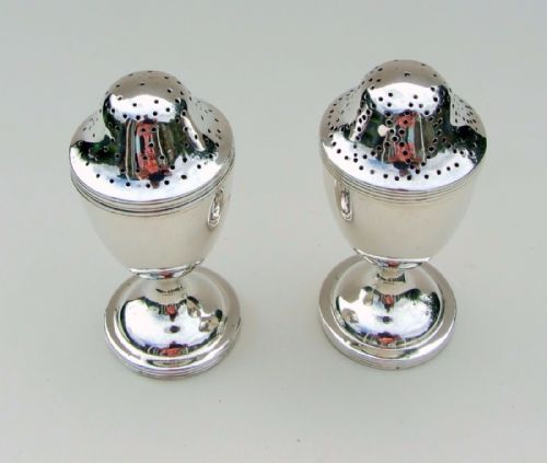 A Lovely Pair of George V Silver Pepper Pots.
