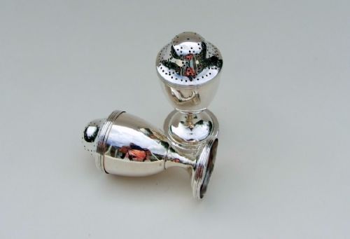 fig 1. A lovely pair of George V silver pepper pots.