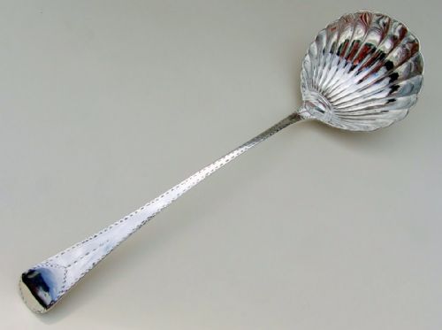 A Superb George III Shell Bowl Silver Soup Ladle.