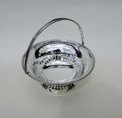 A Gorgeous Edwardian Pierced Silver Basket.