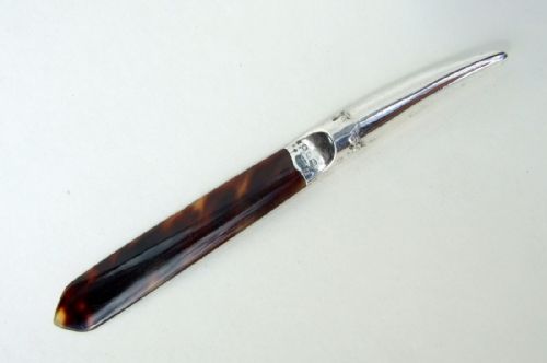 A Victorian Silver & Tortoiseshell Letter Opener.