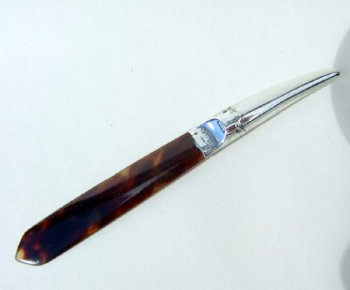 fig 1. A Victorian silver & tortoiseshell letter opener.