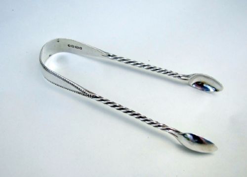 fig 1. A gorgeous pair of Victorian silver tongs.