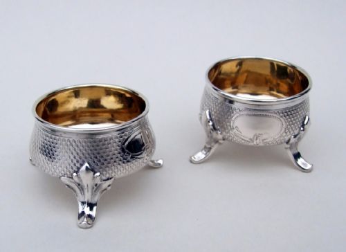 A Splendid Pair of Silver Gilt Continental Salt Tubs.