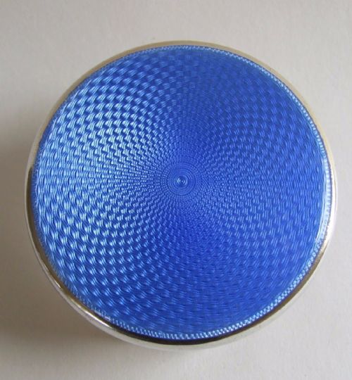 fig 1. A fabulous silver gilt and guilloche enamel vanity jar.