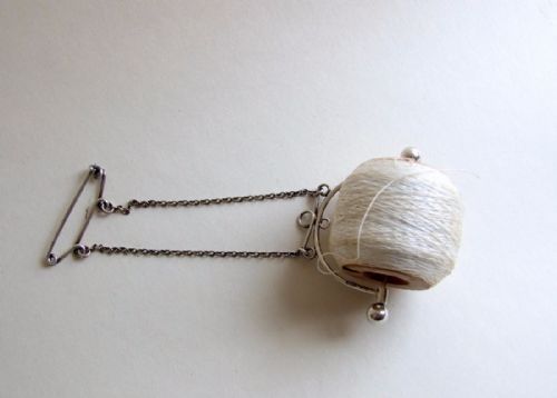 A Rare Early George V Silver Cotton Holder . Sewing Interest.