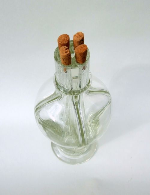 fig 1. An unusual French four part liqueur  'butler's' decanter.