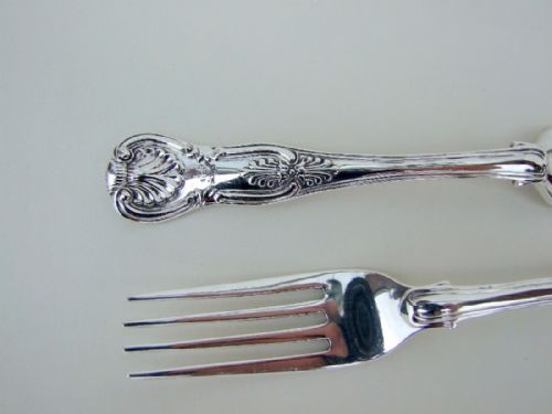fig 1. A pair of Exeter silver Kings pattern dessert forks.