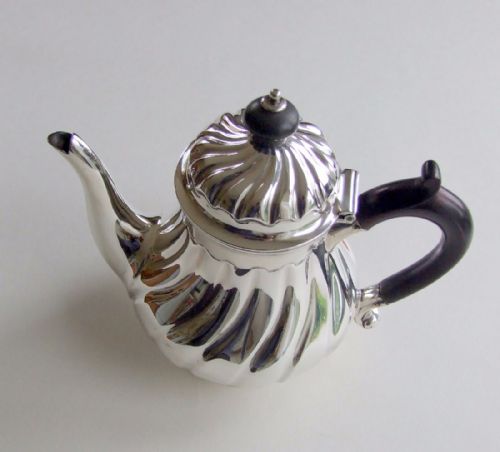 fig 1. A gorgeous Victorian silver breakfast teapot.
